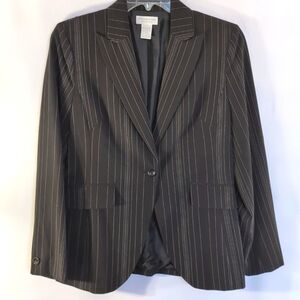 Worthington Stretch Black Pinstripe Fully Lined Blazer Size 8